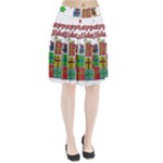 Happy Holidays - gifts and stars Pleated Skirt