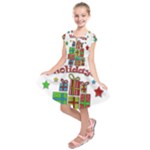 Happy Holidays - gifts and stars Kids  Short Sleeve Dress