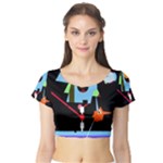 Abstract composition  Short Sleeve Crop Top (Tight Fit)