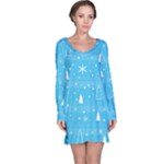 Blue Xmas Long Sleeve Nightdress