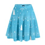 Blue Xmas High Waist Skirt