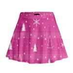 Magenta Xmas Mini Flare Skirt