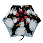 Lonely snowman Mini Folding Umbrellas