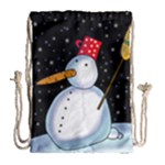 Lonely snowman Drawstring Bag (Large)