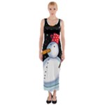Lonely snowman Fitted Maxi Dress