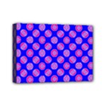 Bright Mod Pink Circles On Blue Mini Canvas 7  x 5 