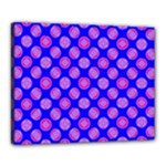 Bright Mod Pink Circles On Blue Canvas 20  x 16 