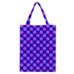 Bright Mod Pink Circles On Blue Classic Tote Bag
