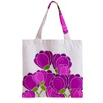 Purple flowers Zipper Grocery Tote Bag