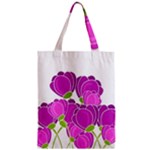 Purple flowers Zipper Classic Tote Bag