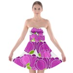 Purple flowers Strapless Bra Top Dress