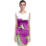 Purple flowers Classic Sleeveless Midi Dress