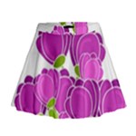 Purple flowers Mini Flare Skirt