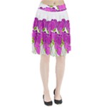 Purple flowers Pleated Skirt