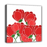Red floral design Mini Canvas 8  x 8 