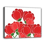 Red floral design Canvas 14  x 11 