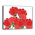 Red floral design Canvas 16  x 12 
