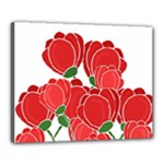 Red floral design Canvas 20  x 16 