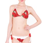 Red floral design Bikini Set