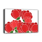 Red floral design Deluxe Canvas 18  x 12  