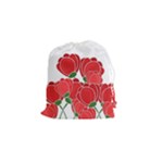 Red floral design Drawstring Pouches (Small) 
