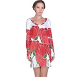 Red floral design Long Sleeve Nightdress