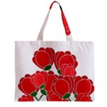 Red floral design Zipper Mini Tote Bag