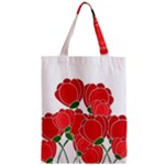 Red floral design Zipper Classic Tote Bag
