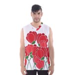 Red floral design Men s Basketball Tank Top