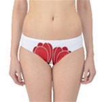 Red floral design Hipster Bikini Bottoms