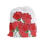 Red floral design Drawstring Pouches (Extra Large)