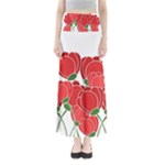 Red floral design Maxi Skirts