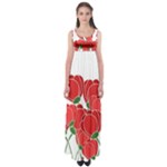 Red floral design Empire Waist Maxi Dress