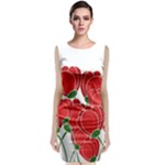 Red floral design Classic Sleeveless Midi Dress