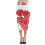 Red floral design Midi Pencil Skirt