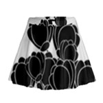 Black flowers Mini Flare Skirt