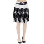 Black flowers Pleated Skirt