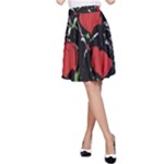 Red roses A-Line Skirt