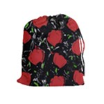 Red roses Drawstring Pouches (Extra Large)