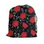 Red roses Drawstring Pouches (XXL)