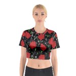 Red roses Cotton Crop Top