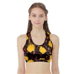 Yellow roses  Sports Bra with Border