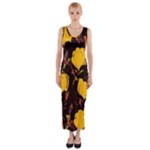 Yellow roses  Fitted Maxi Dress