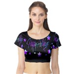 Happy Holidays 6 Short Sleeve Crop Top (Tight Fit)