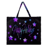 Happy Holidays 6 Zipper Large Tote Bag