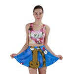 Xmas giraffe - blue Mini Skirt