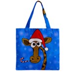 Xmas giraffe - blue Zipper Grocery Tote Bag