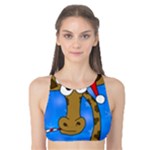 Xmas giraffe - blue Tank Bikini Top
