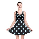 Polka Dots - Light Blue on Black Reversible Skater Dress