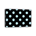 Polka Dots - Light Blue on Black Mini Canvas 6  x 4  (Stretched)
